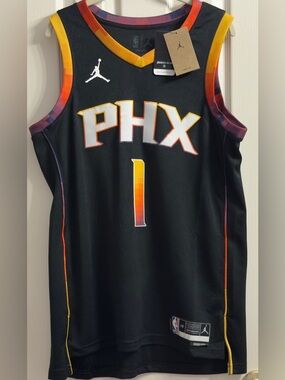 Jordan PHX Black Basketball Jersey with Sunset Accents